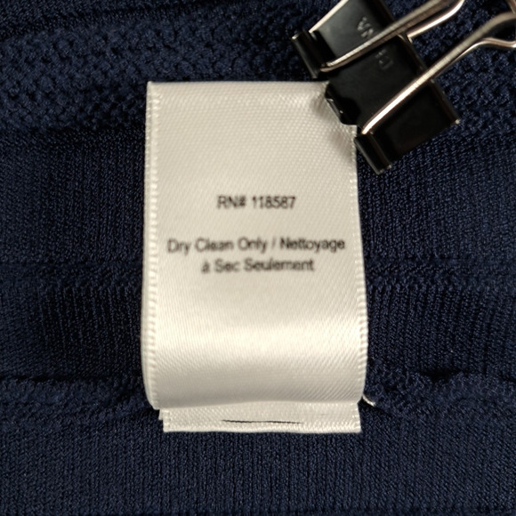 Jason Wu Collection Dress Womens S Navy Blue Ribbed Pleated Half Sleeve Pullover - Picture 16 of 16